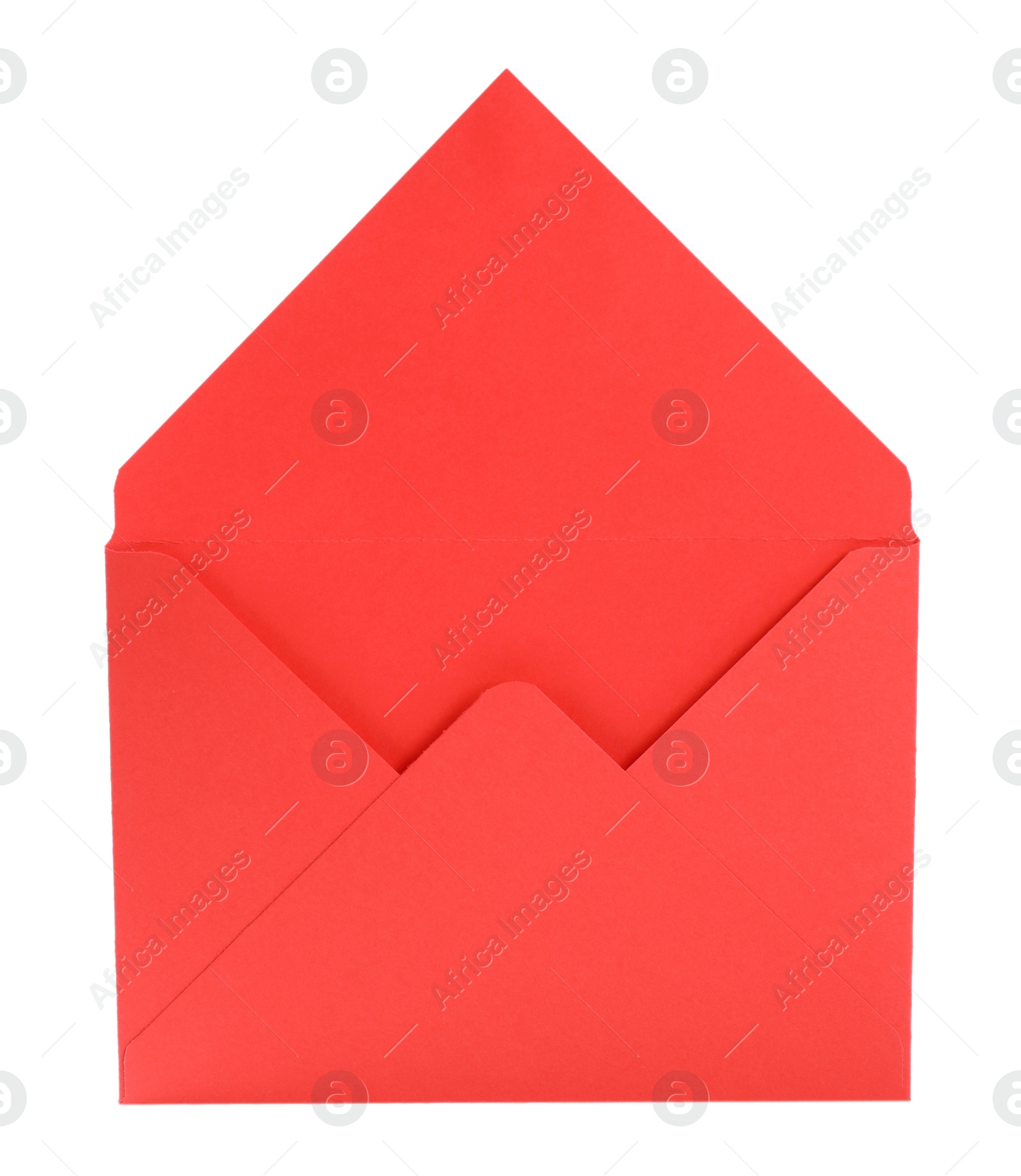 Photo of One red letter envelope isolated on white