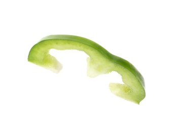 Cut fresh bell pepper on white background