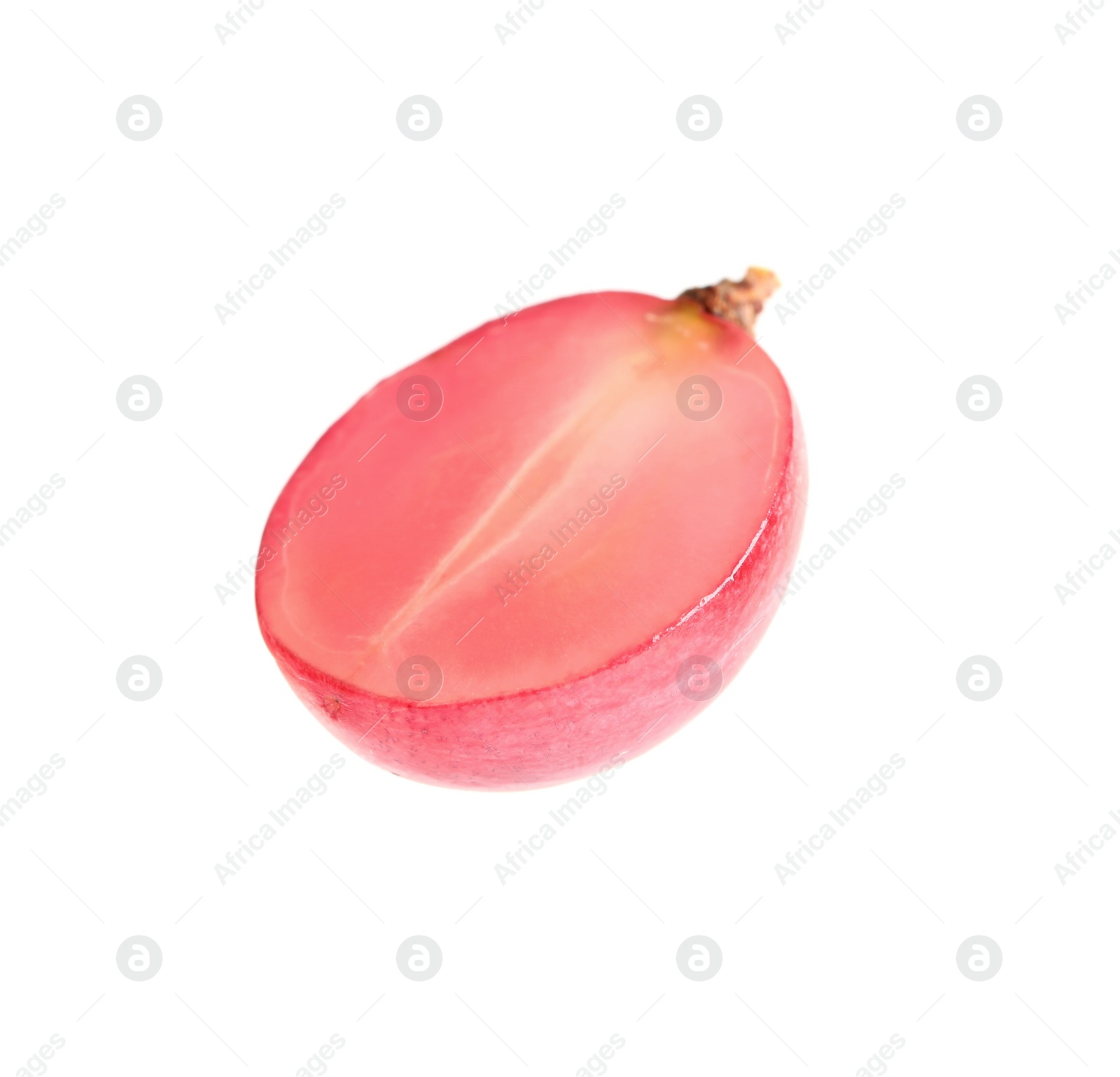 Photo of Half of delicious ripe red grape isolated on white