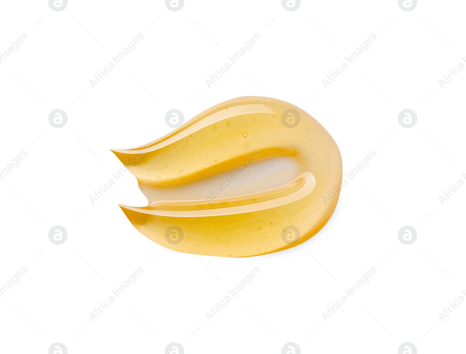 Photo of Delicious fresh honey isolated on white, top view