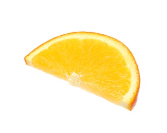 Fresh juicy orange slice isolated on white