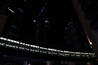 DUBAI, UNITED ARAB EMIRATES - NOVEMBER 03, 2018: Night cityscape with skyscrapers