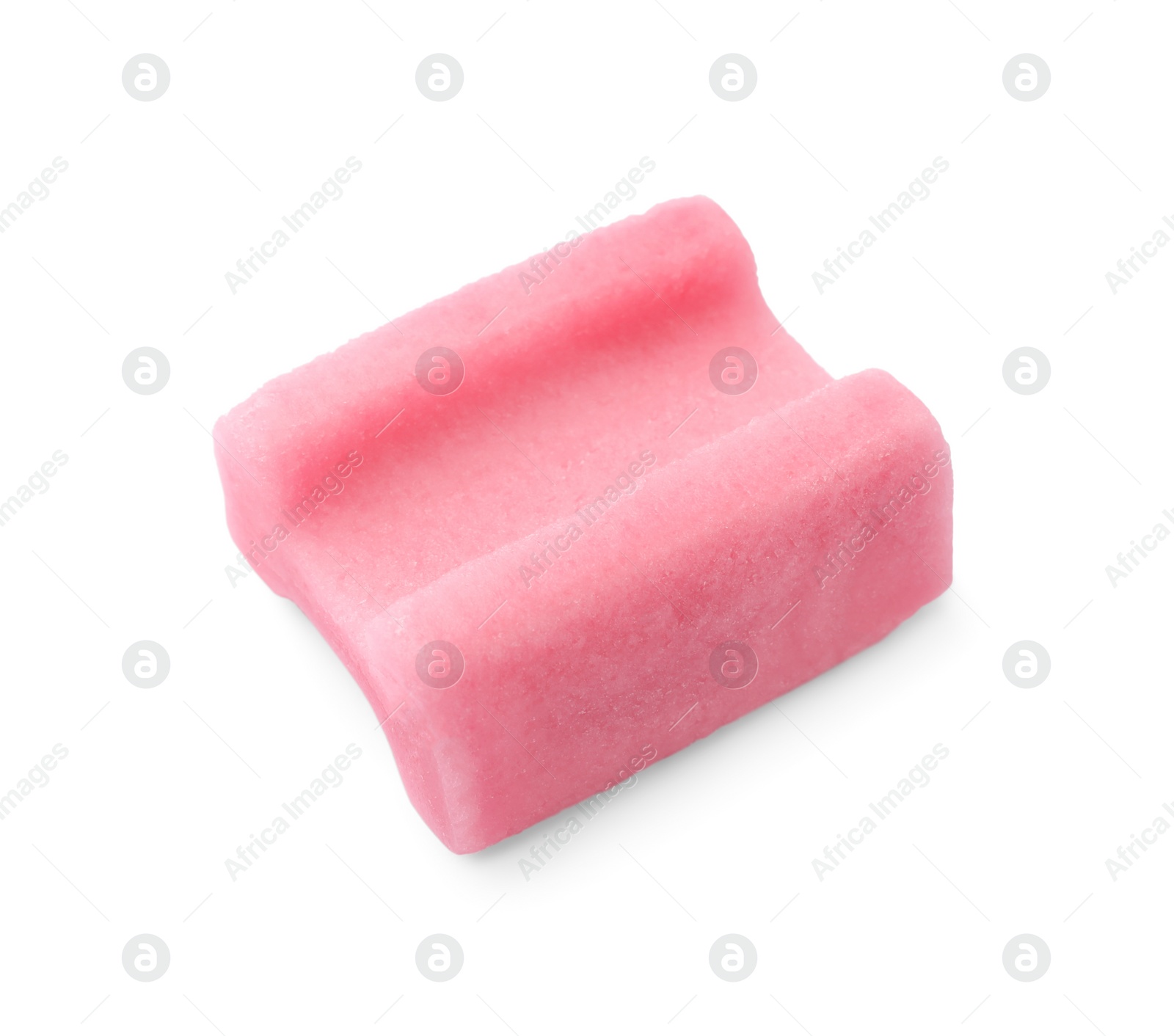 Photo of One pink chewing gum isolated on white