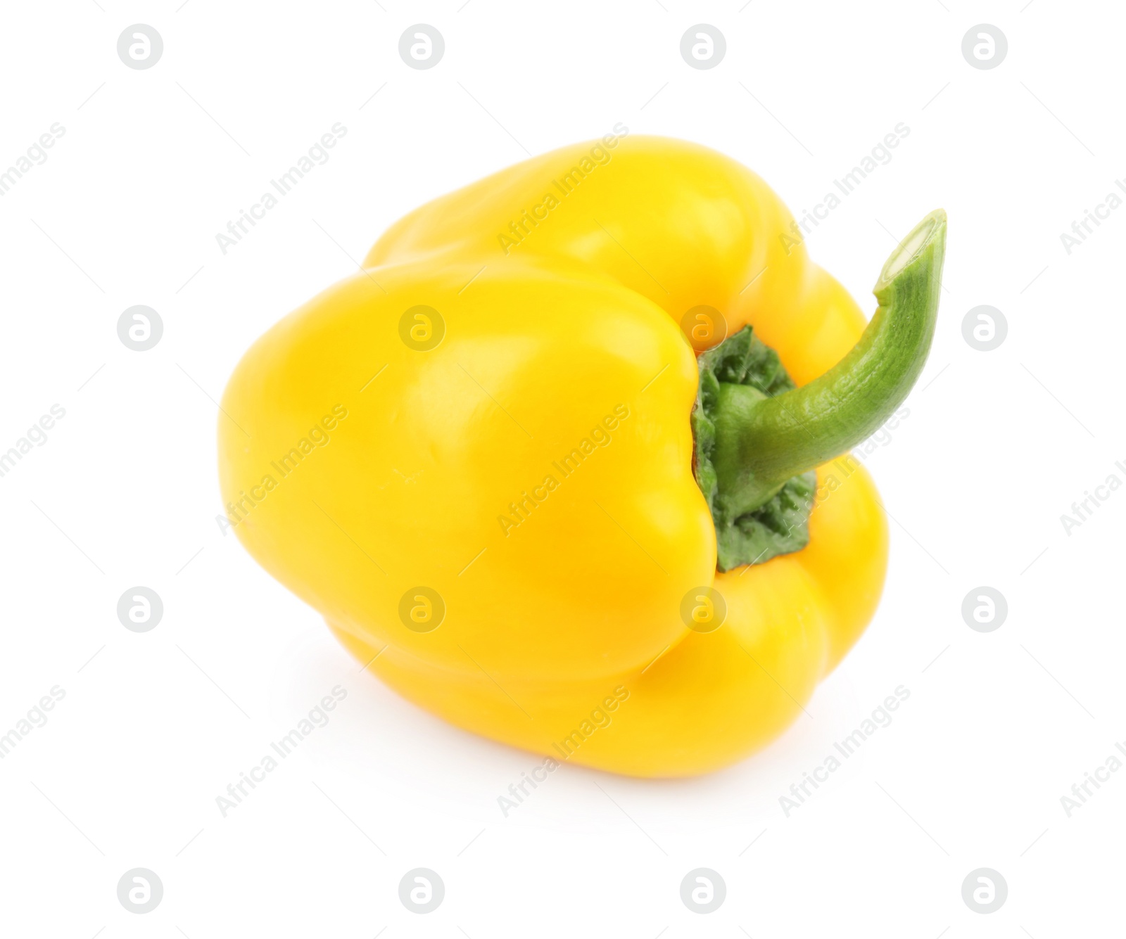 Photo of Ripe yellow bell pepper isolated on white