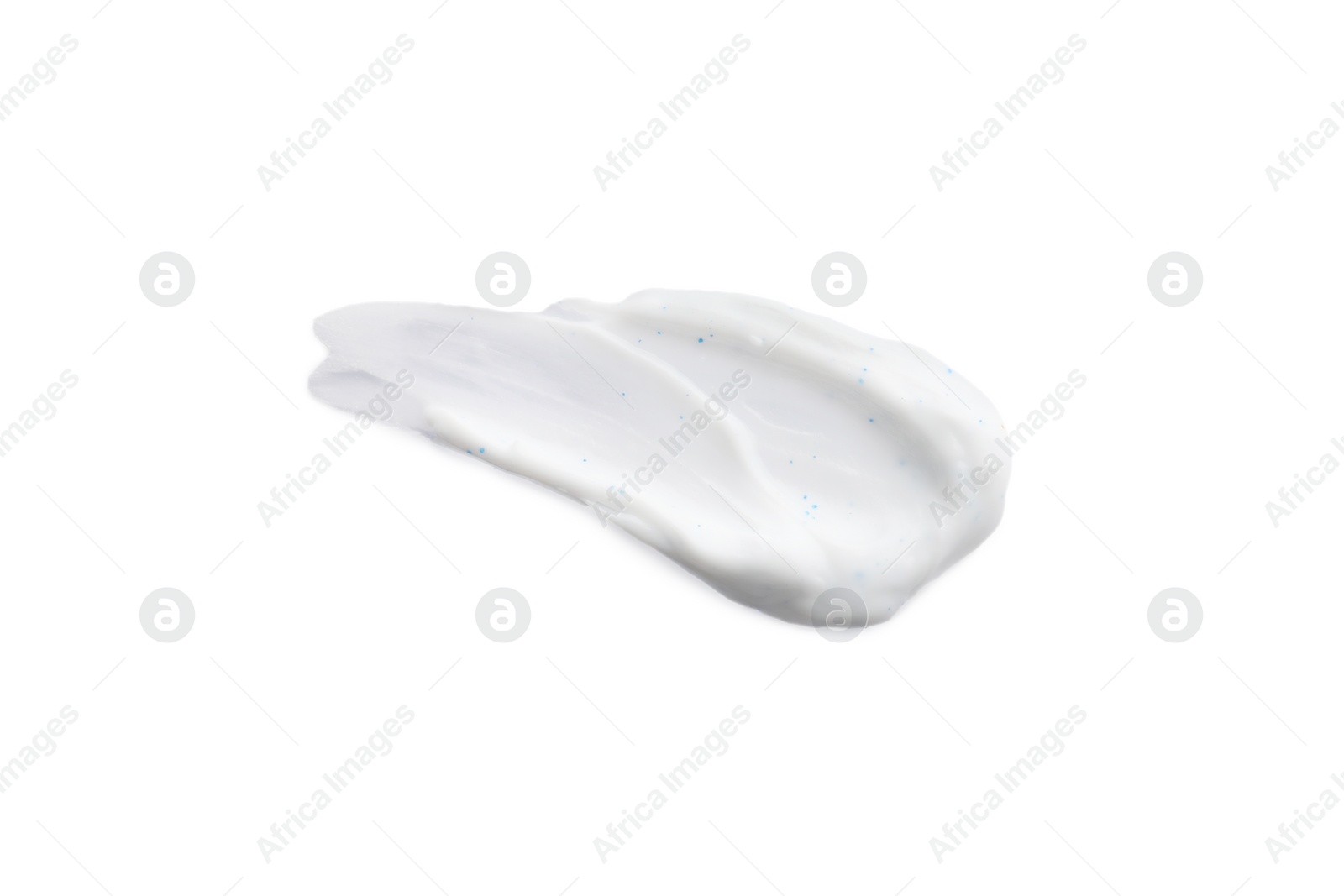 Photo of Sample of facial cream isolated on white, top view