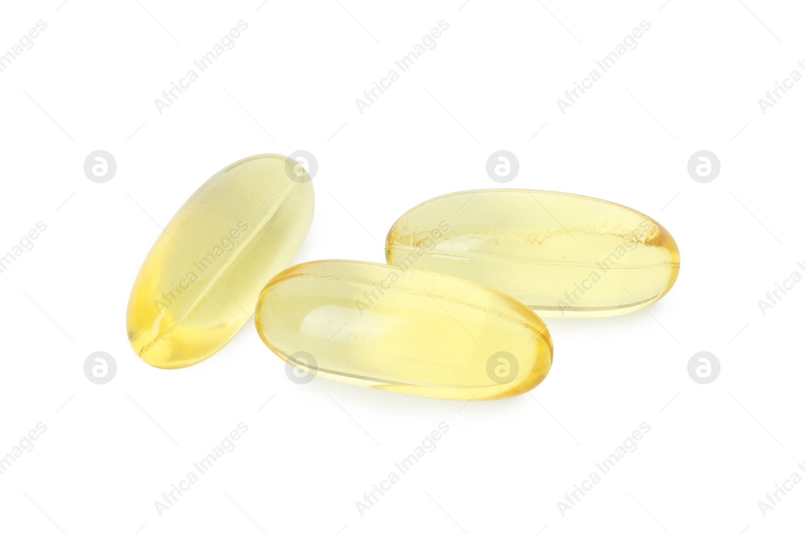 Photo of Vitamin capsules isolated on white. Health supplement