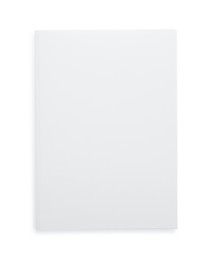 Blank paper brochure isolated on white, top view. Mockup for design