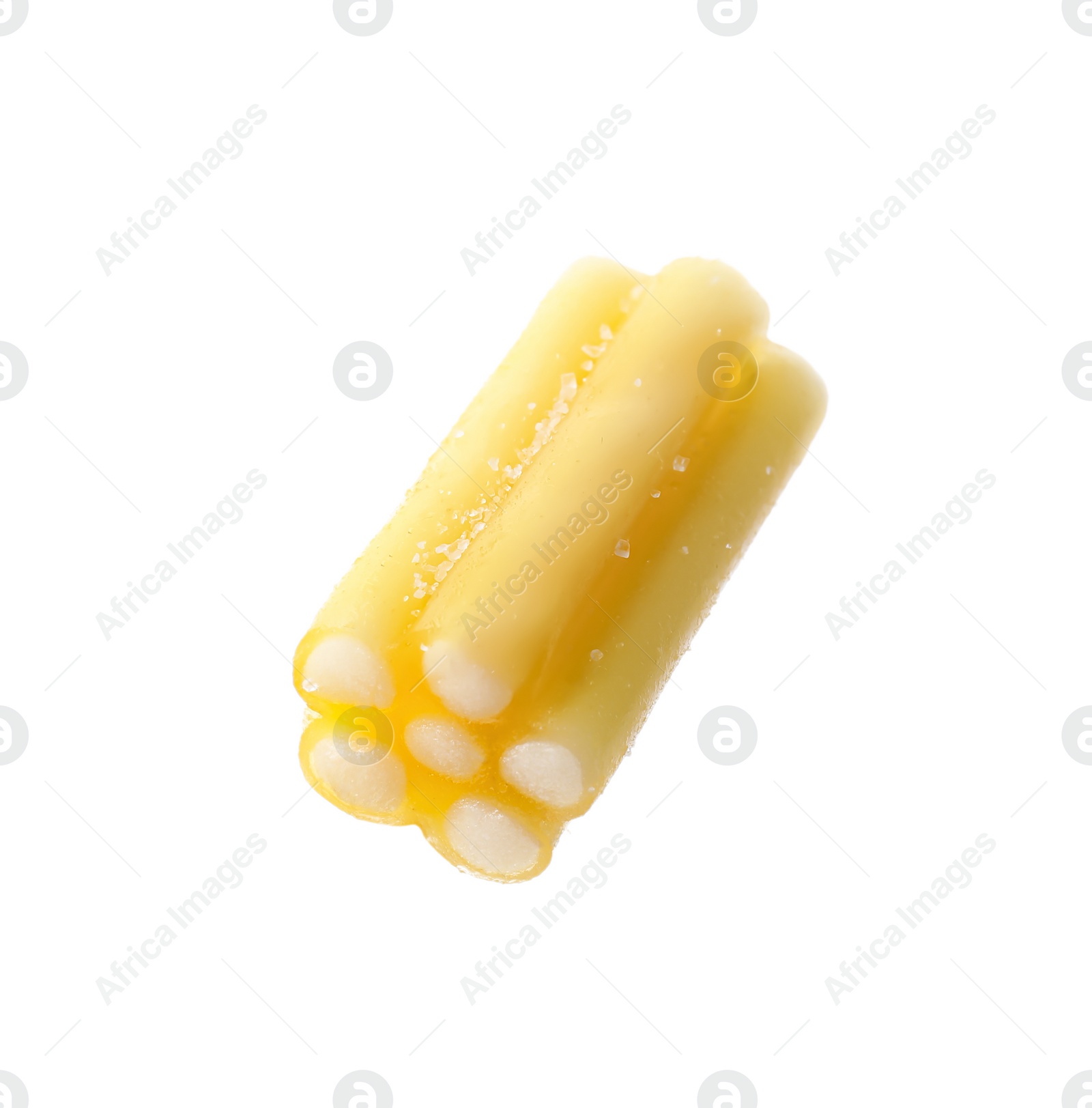 Photo of Yellow sweet jelly candy on white background