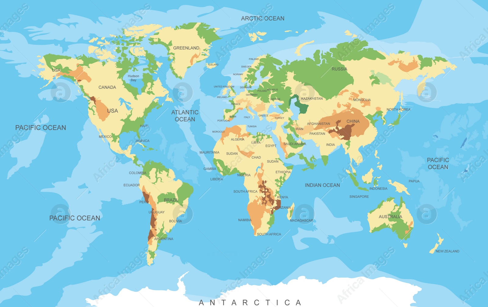 Illustration of  world map. Travel agency concept