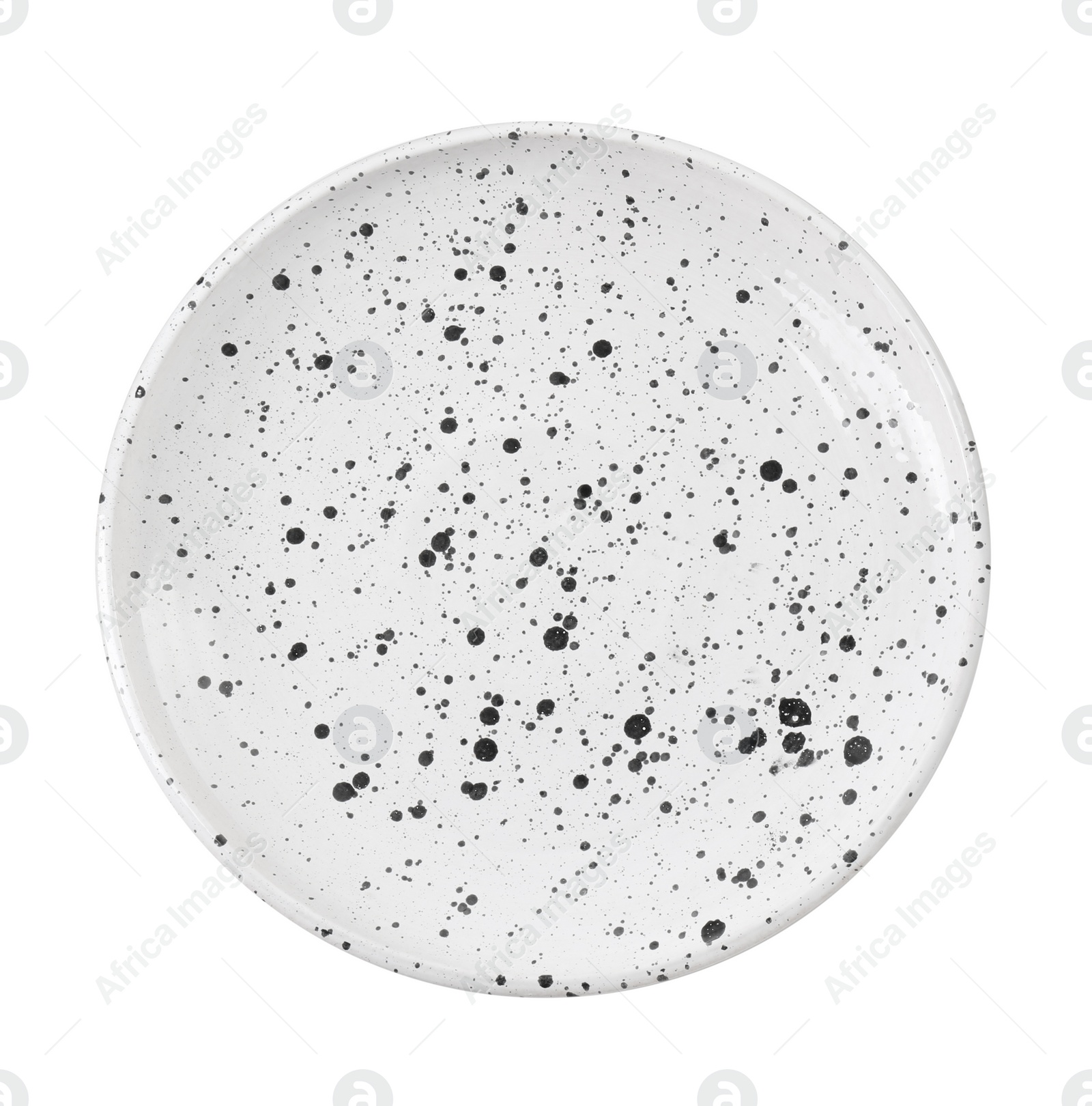 Photo of One clean ceramic plate isolated on white, top view