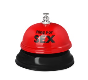 Photo of Red sex bell toy on white background