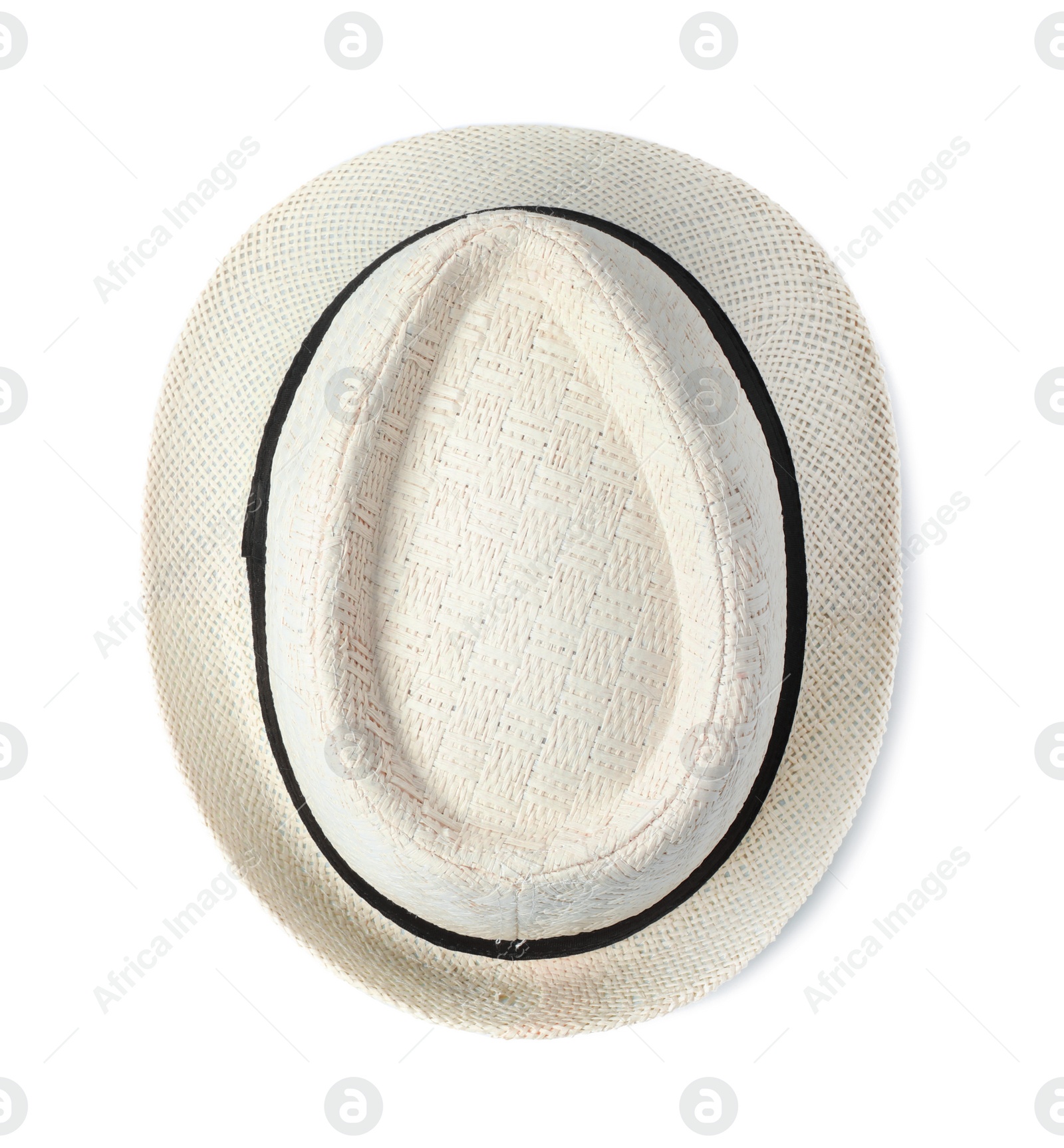 Photo of Summer hat on white background. Beach object