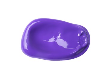 Photo of Sample of purple paint on white background