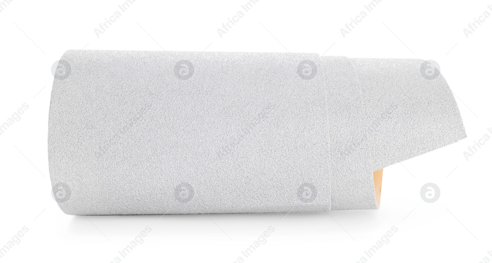 Photo of Sheet of coarse sandpaper isolated on white