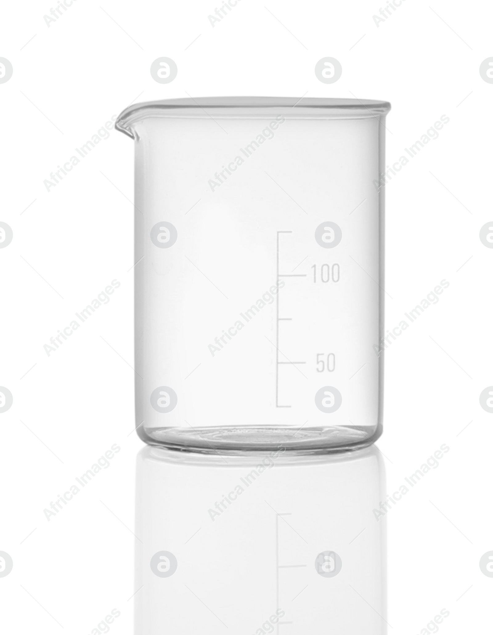 Photo of Empty beaker isolated on white. Laboratory glassware