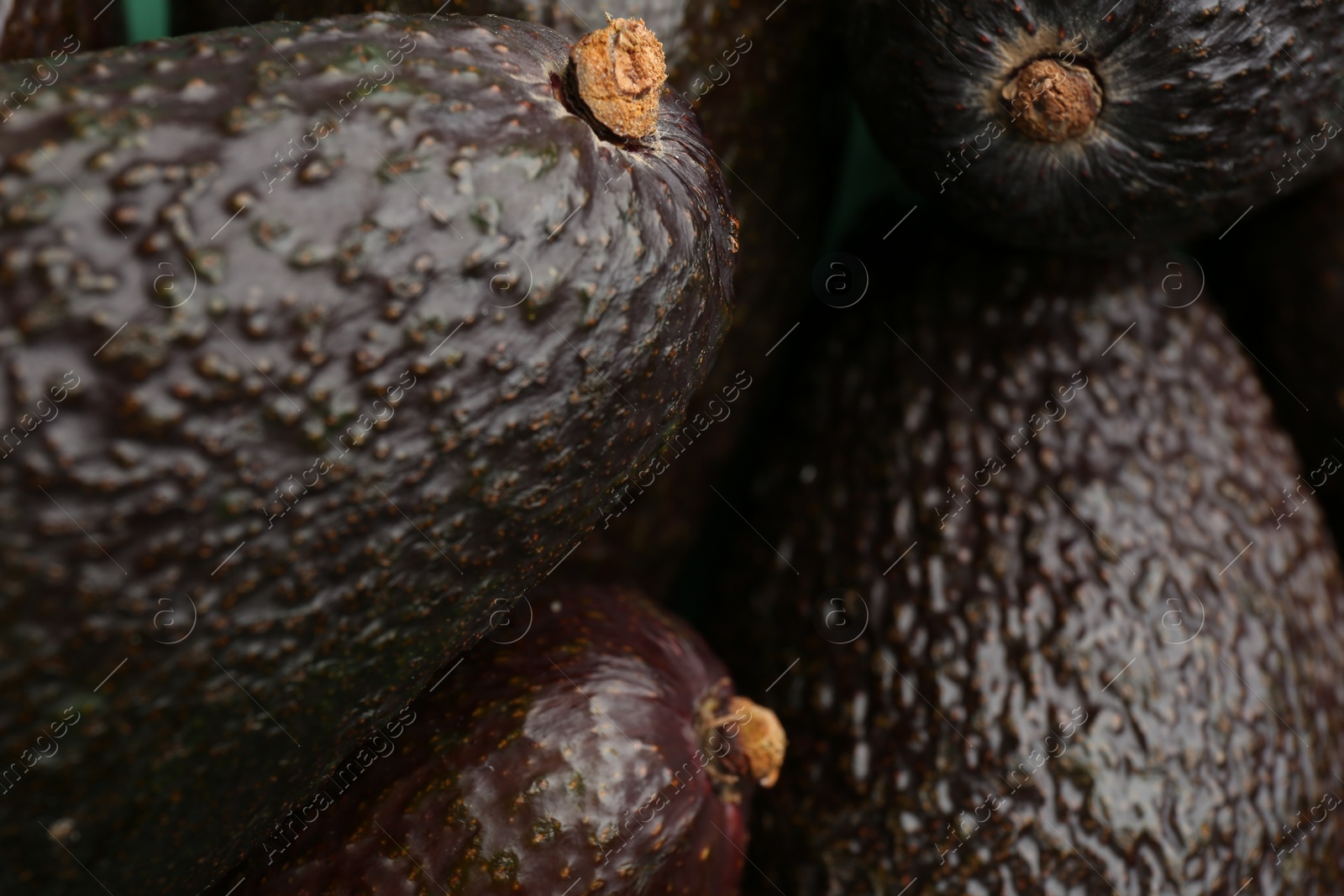 Photo of Delicious ripe avocadoes as background closeup view