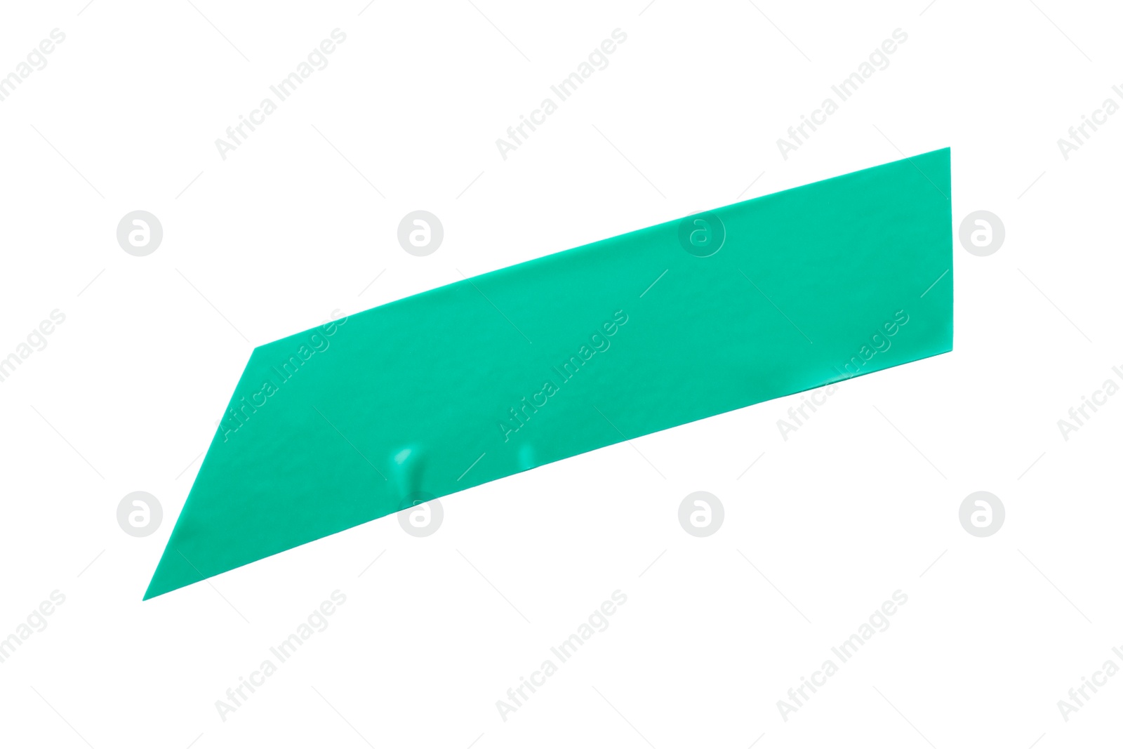 Photo of Piece of turquoise insulating tape isolated on white, top view