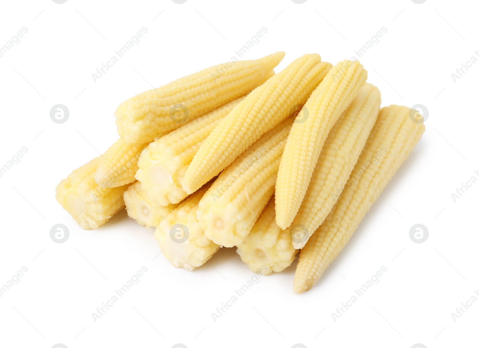 Photo of Tasty fresh baby corns isolated on white