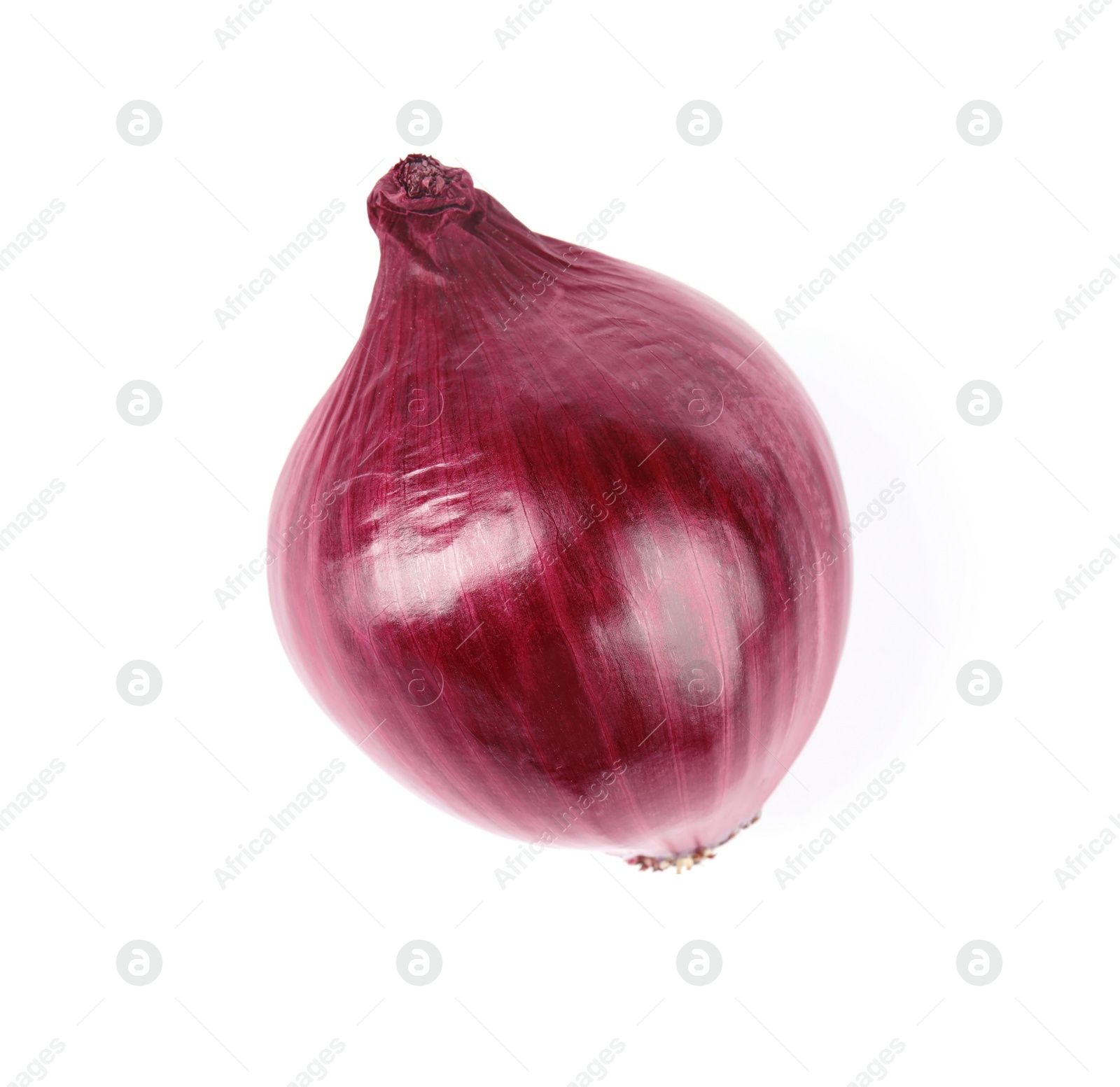 Photo of Fresh whole red onion on white background