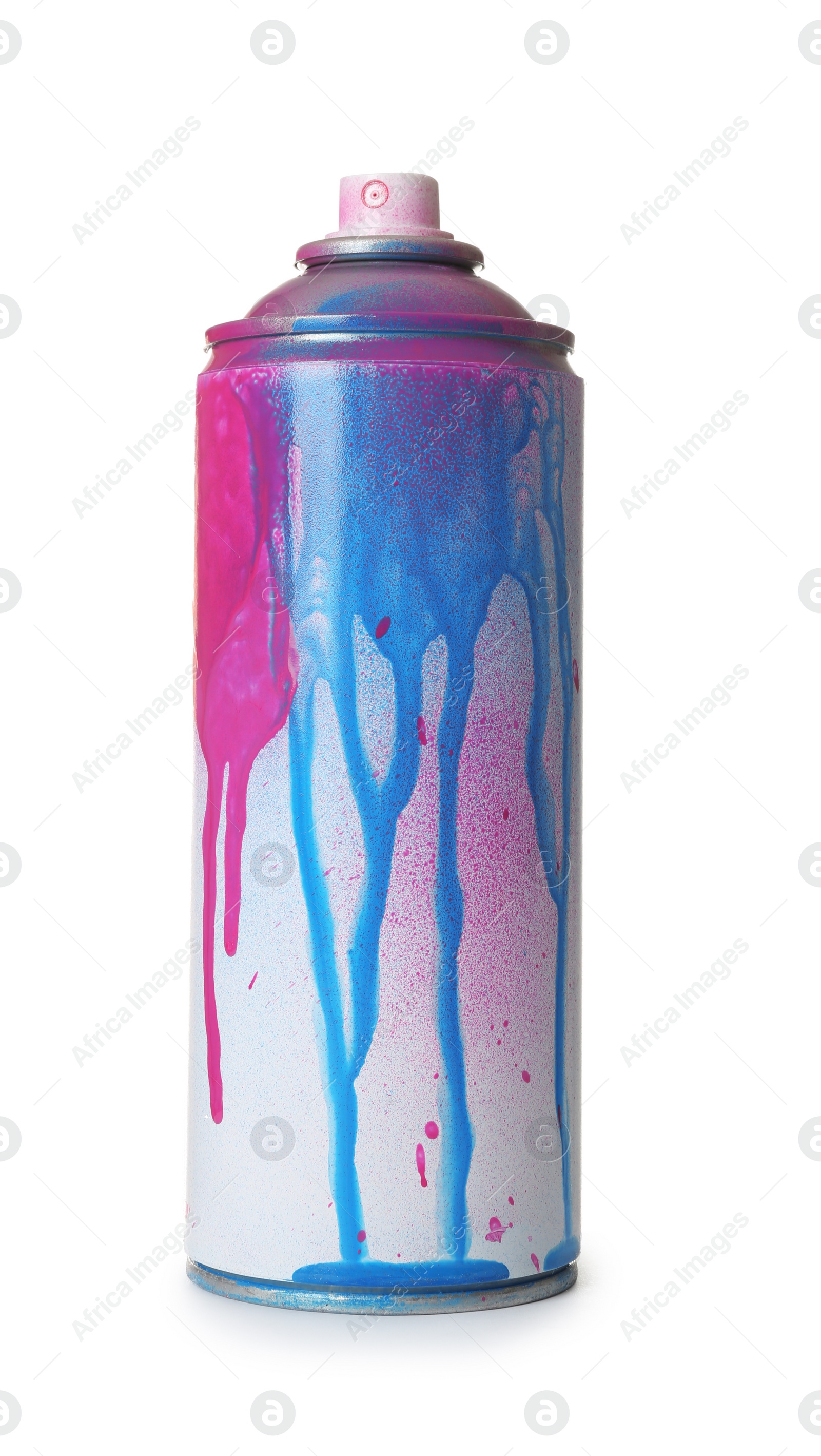 Photo of Used can of spray paint on white background