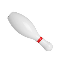 Bowling pin with red stripe isolated on white