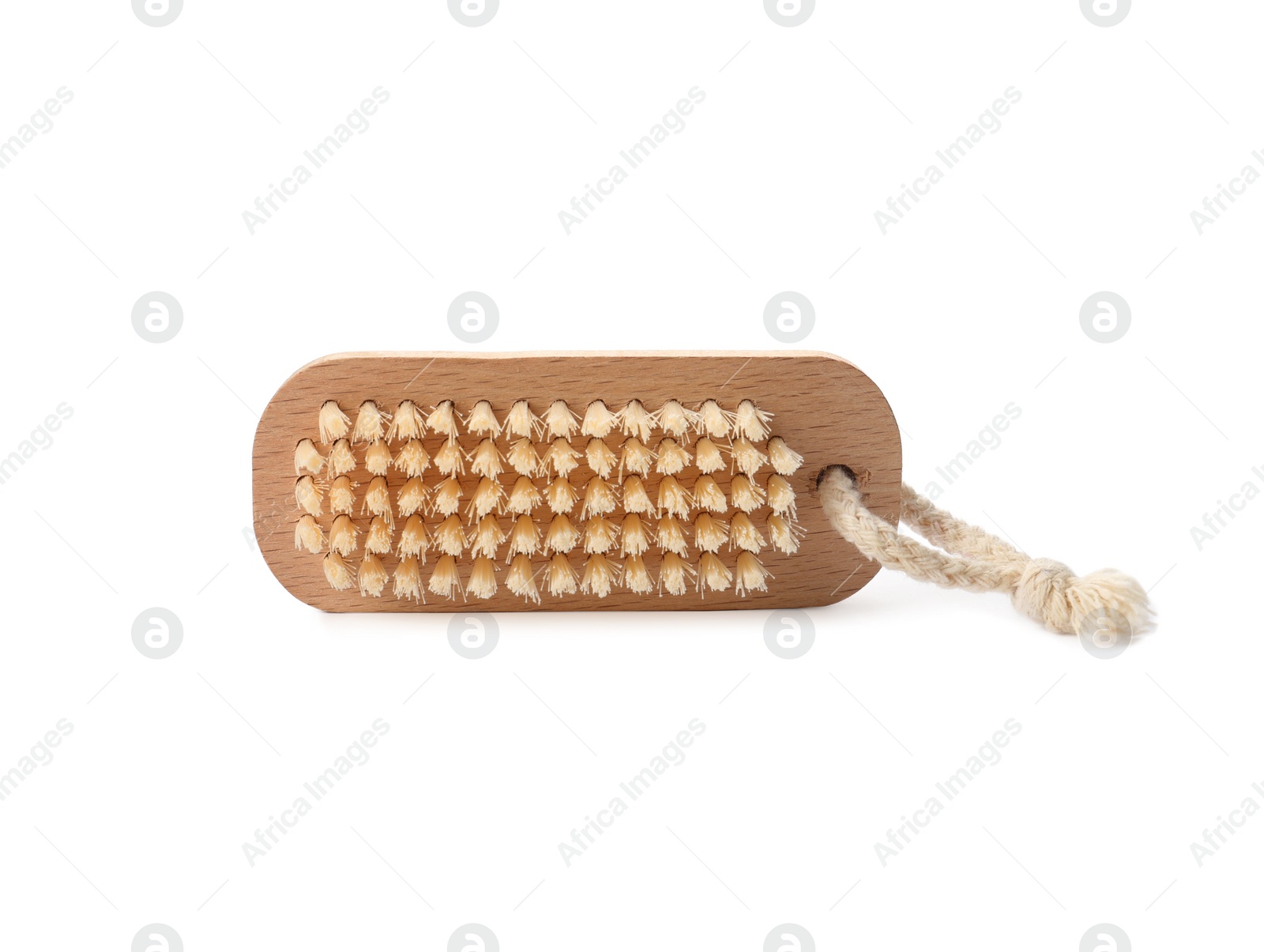 Photo of Bamboo brush isolated on white. Conscious consumption