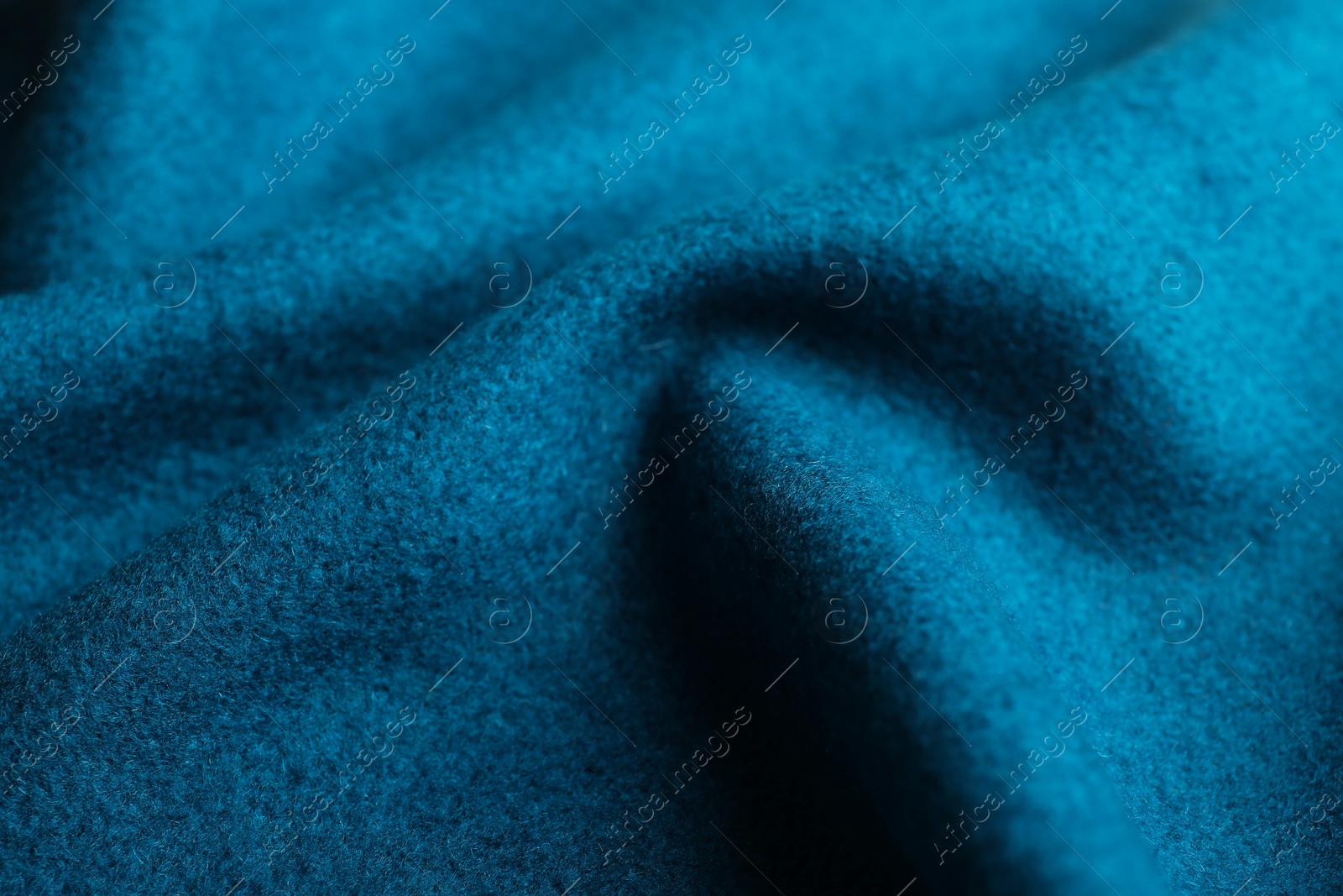 Photo of Texture of beautiful blue fabric as background, closeup