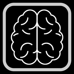Image of Brain in frame, illustration on black background