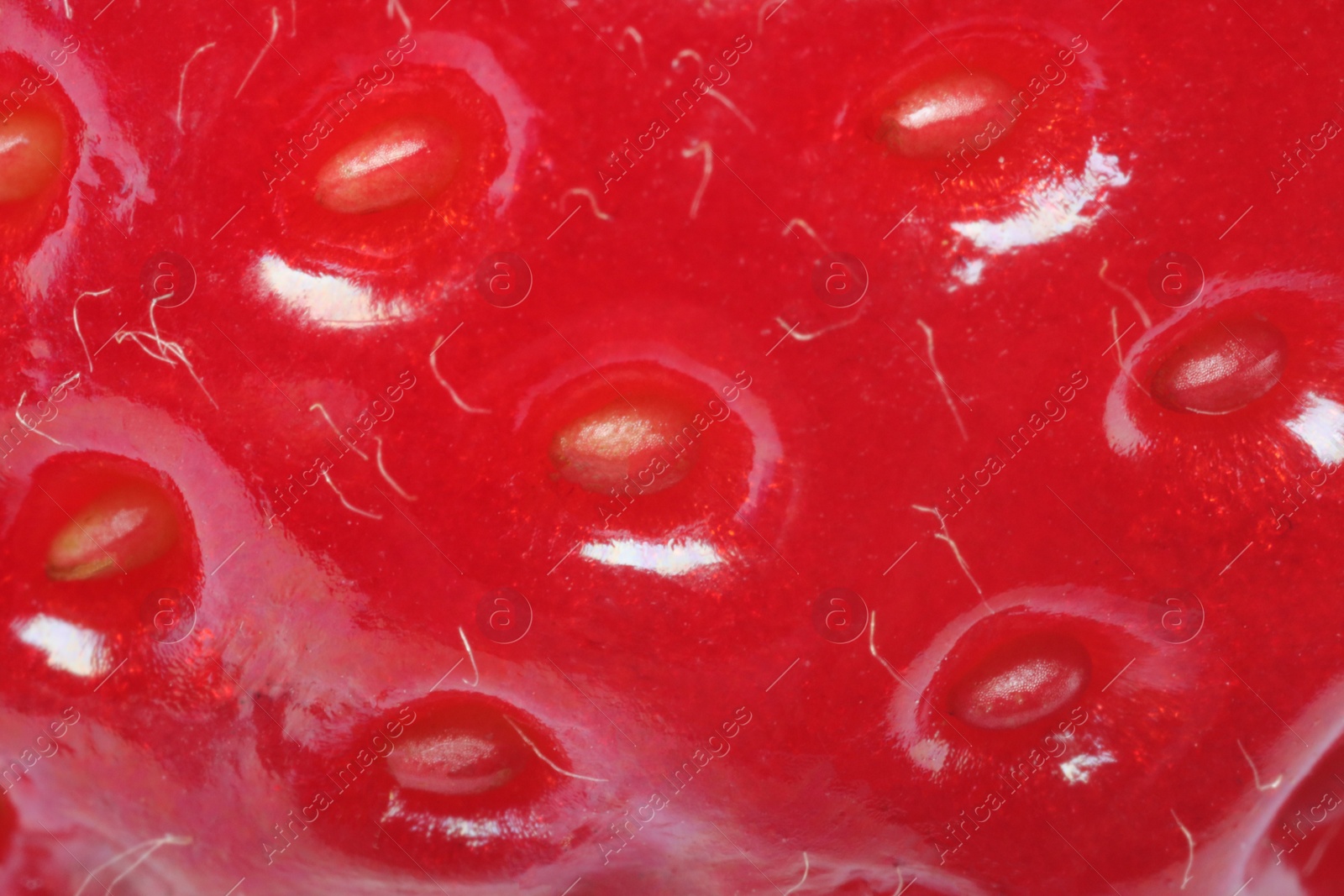 Photo of Texture of ripe strawberry as background, macro view. Fresh berry