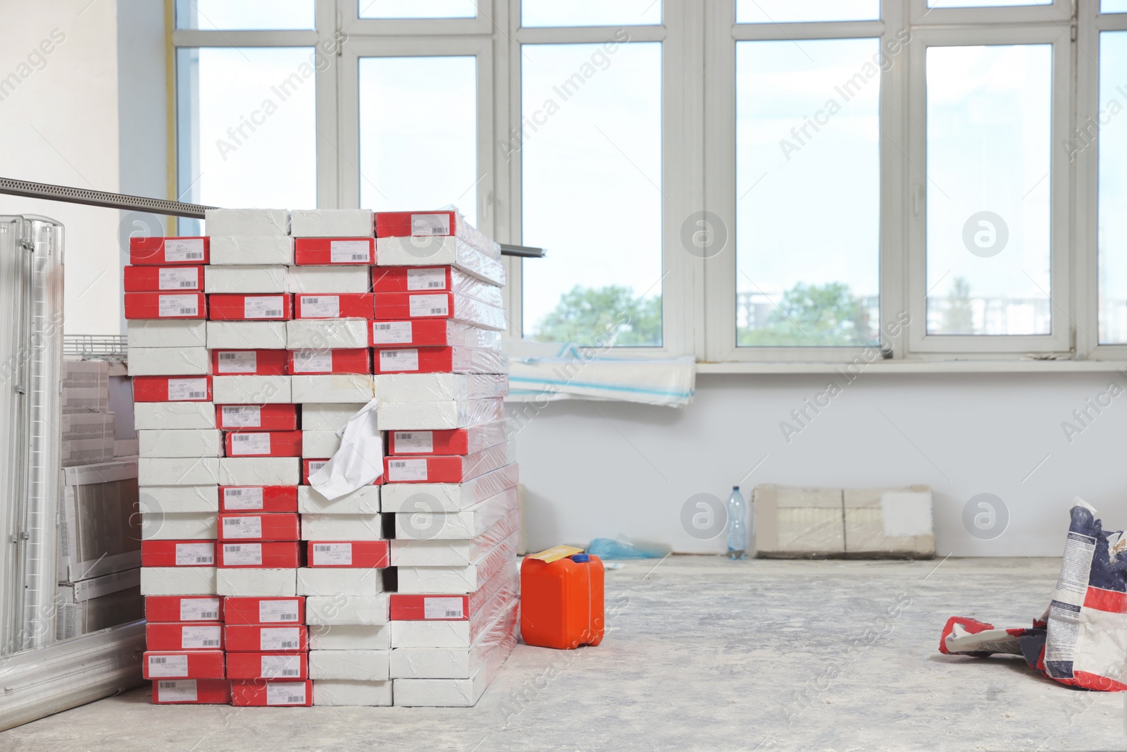 Photo of Materials in apartment during repair. Home renovation