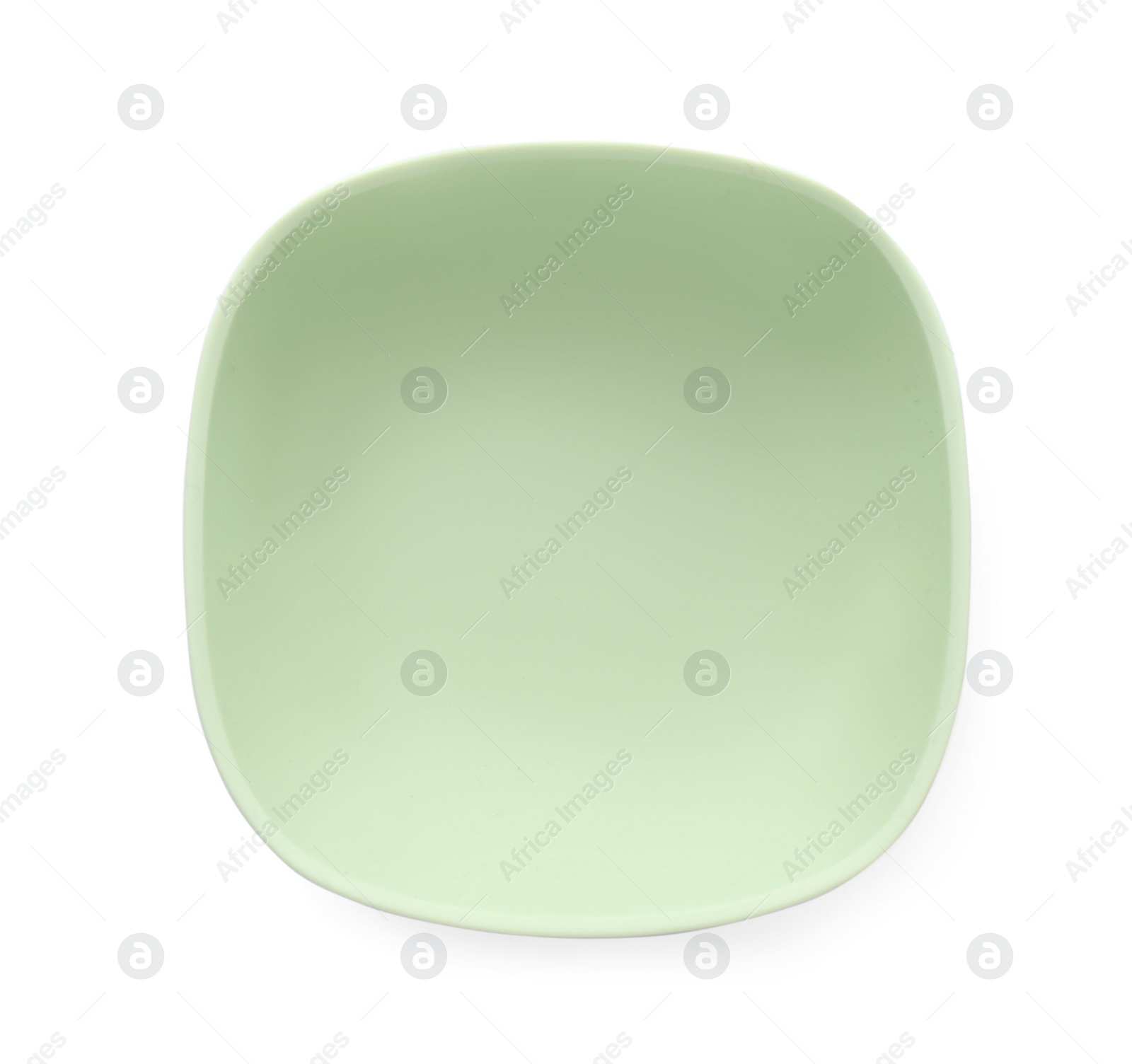 Photo of Plastic bowl isolated on white, top view. Serving baby food