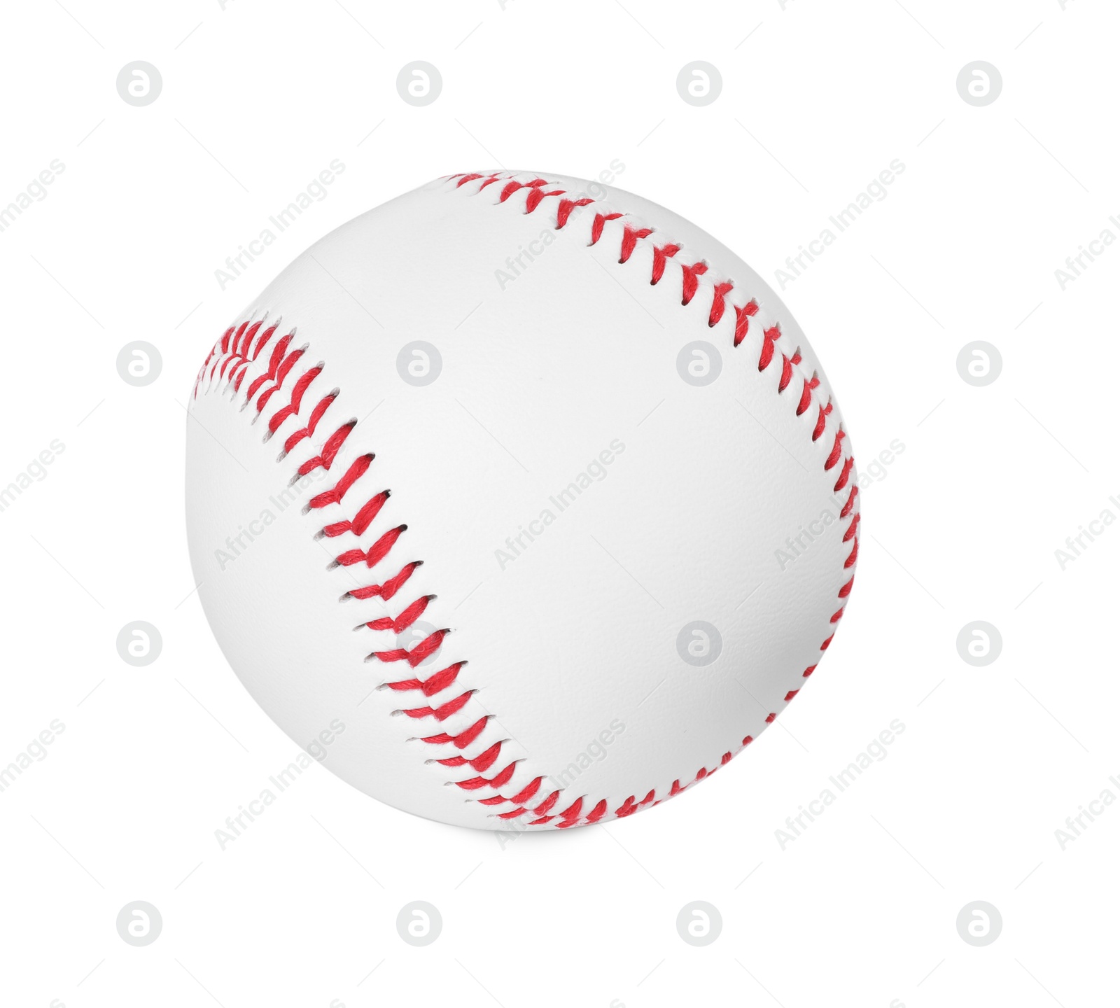 Photo of One baseball ball with stitches isolated on white