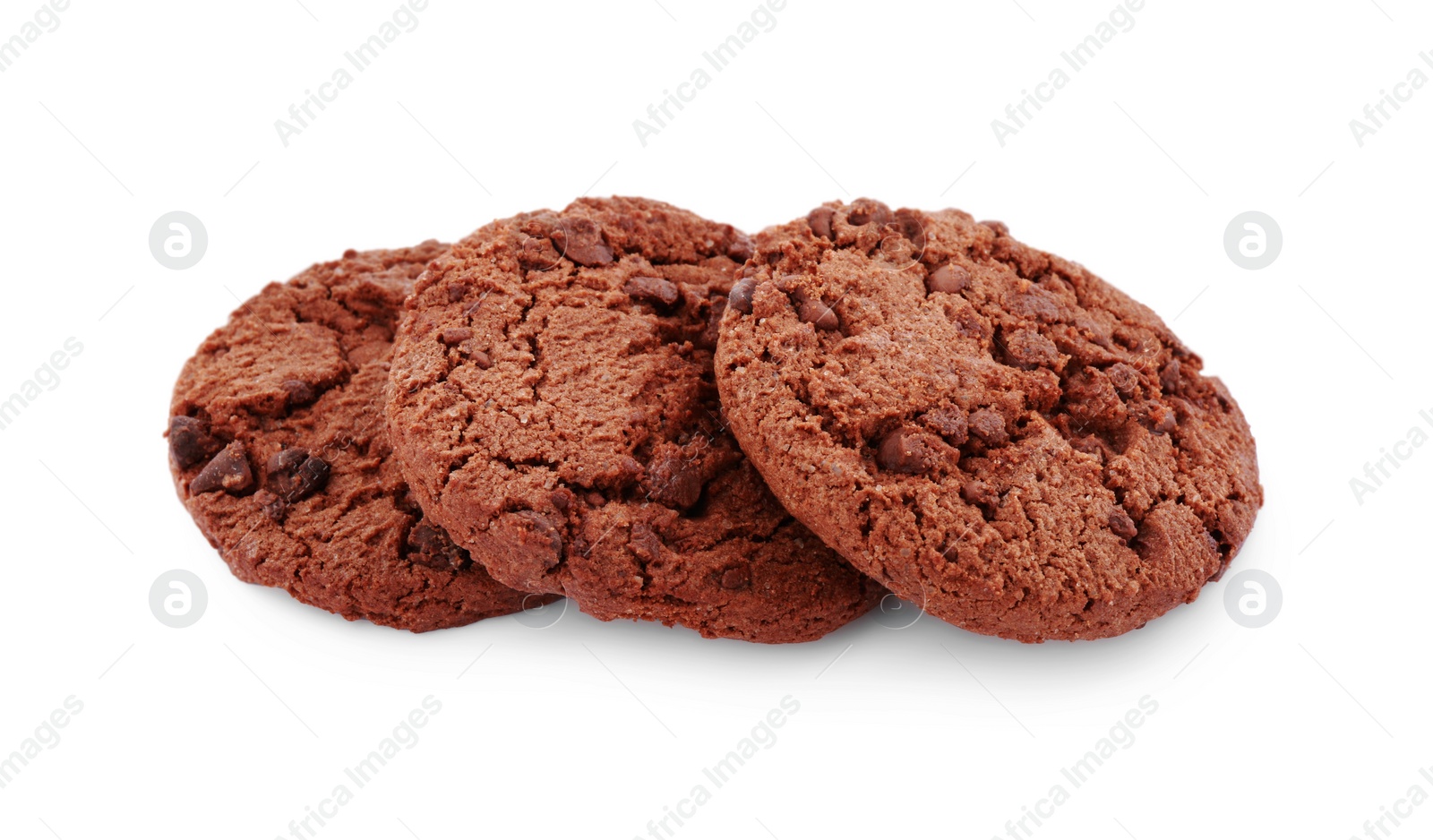 Photo of Delicious chocolate chip cookies isolated on white