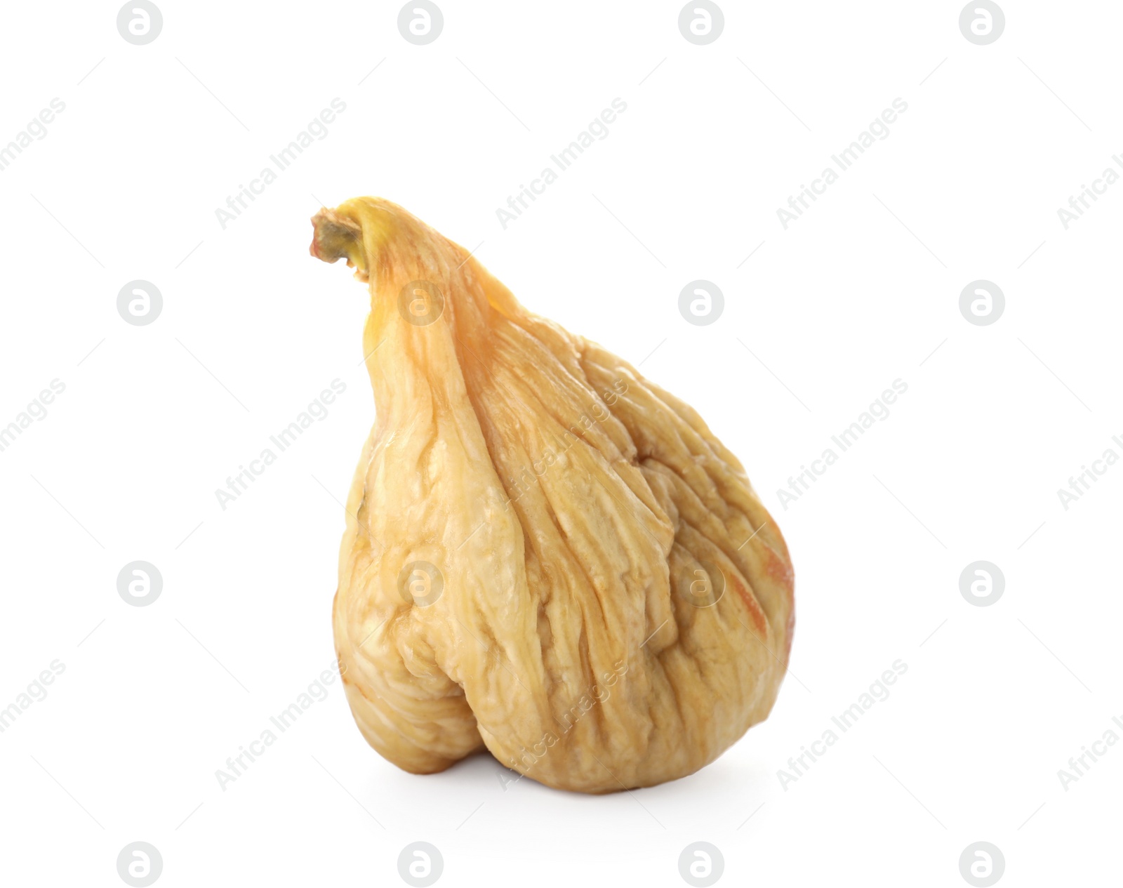 Photo of Tasty fig on white background. Dried fruit as healthy food