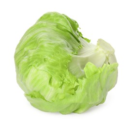 Photo of Fresh green iceberg lettuce isolated on white