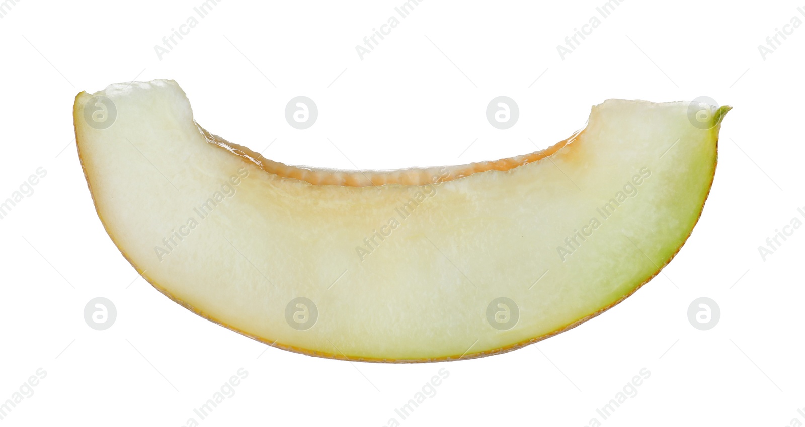 Photo of Piece of delicious honeydew melon isolated on white