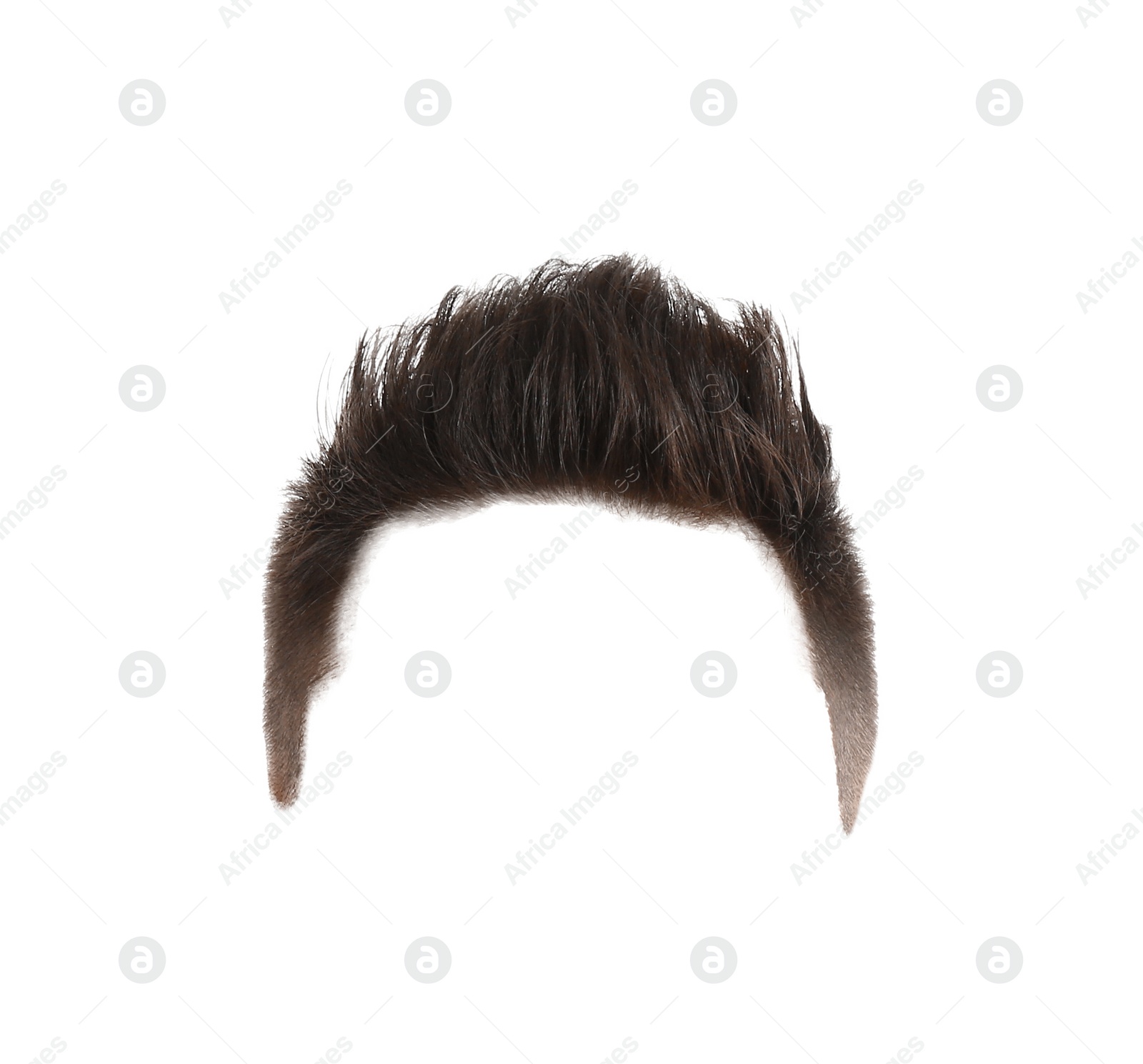 Image of Stylish male hairstyle with brown hair isolated on white