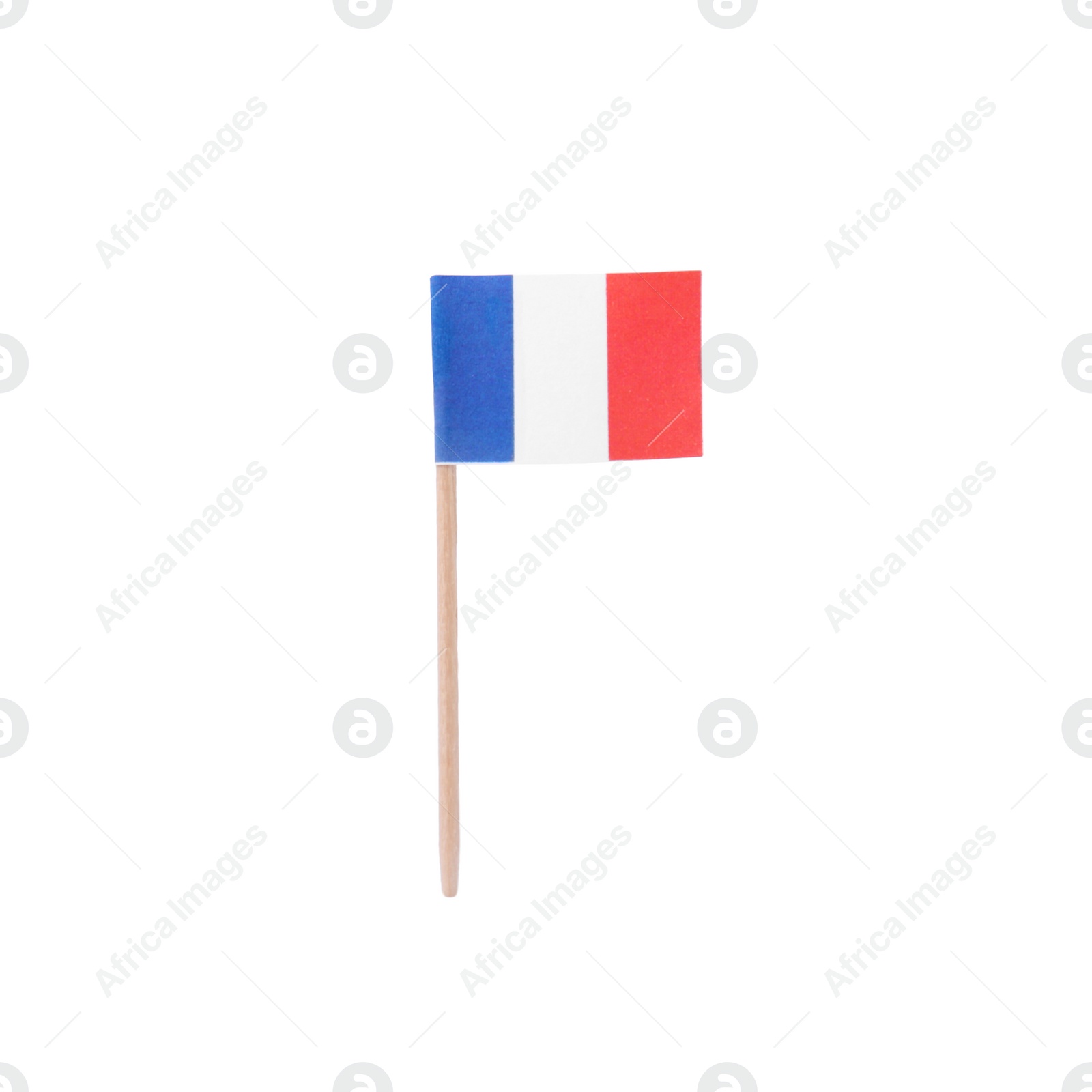 Photo of Small paper flag of France isolated on white