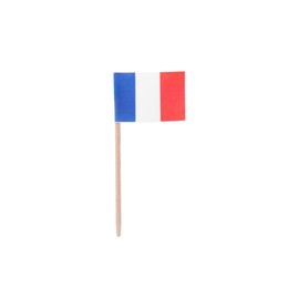 Photo of Small paper flag of France isolated on white