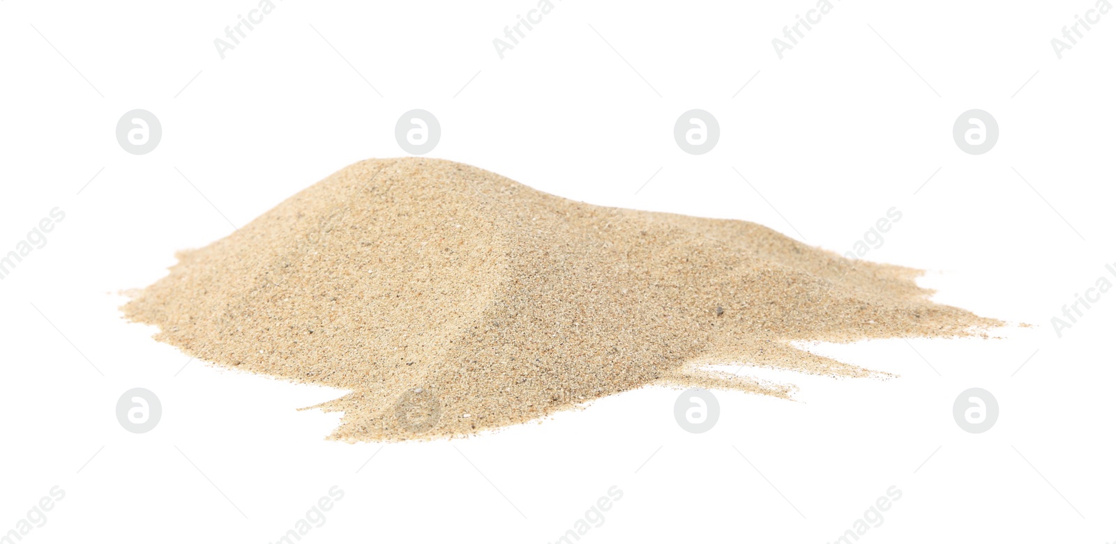 Photo of Heap of beach sand isolated on white