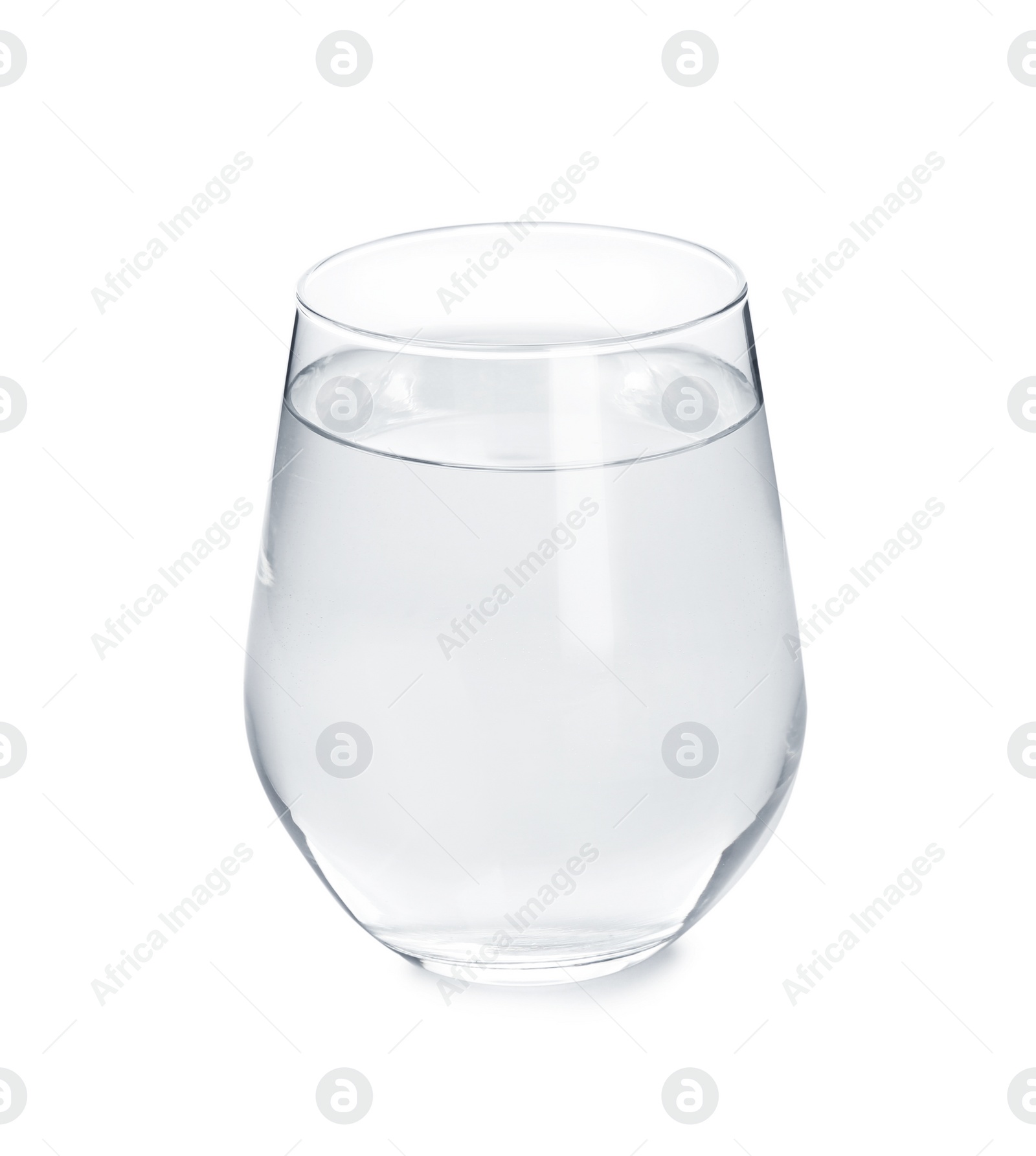 Photo of Glass with fresh water on white background