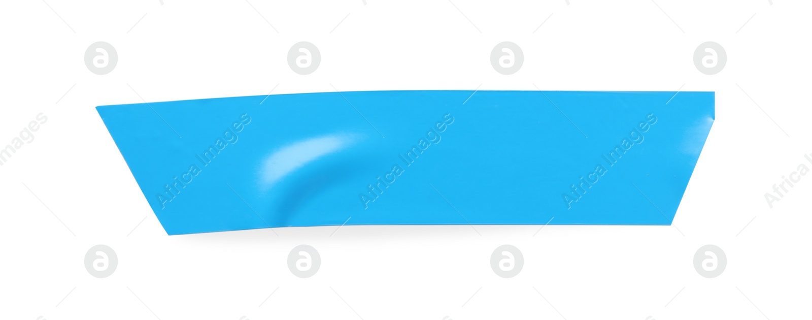 Photo of Piece of light blue insulating tape isolated on white, top view