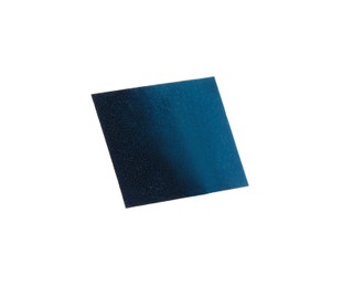 Photo of Piece of blue confetti isolated on white