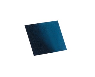 Piece of blue confetti isolated on white