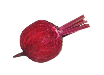 Photo of Half of fresh red beet isolated on white