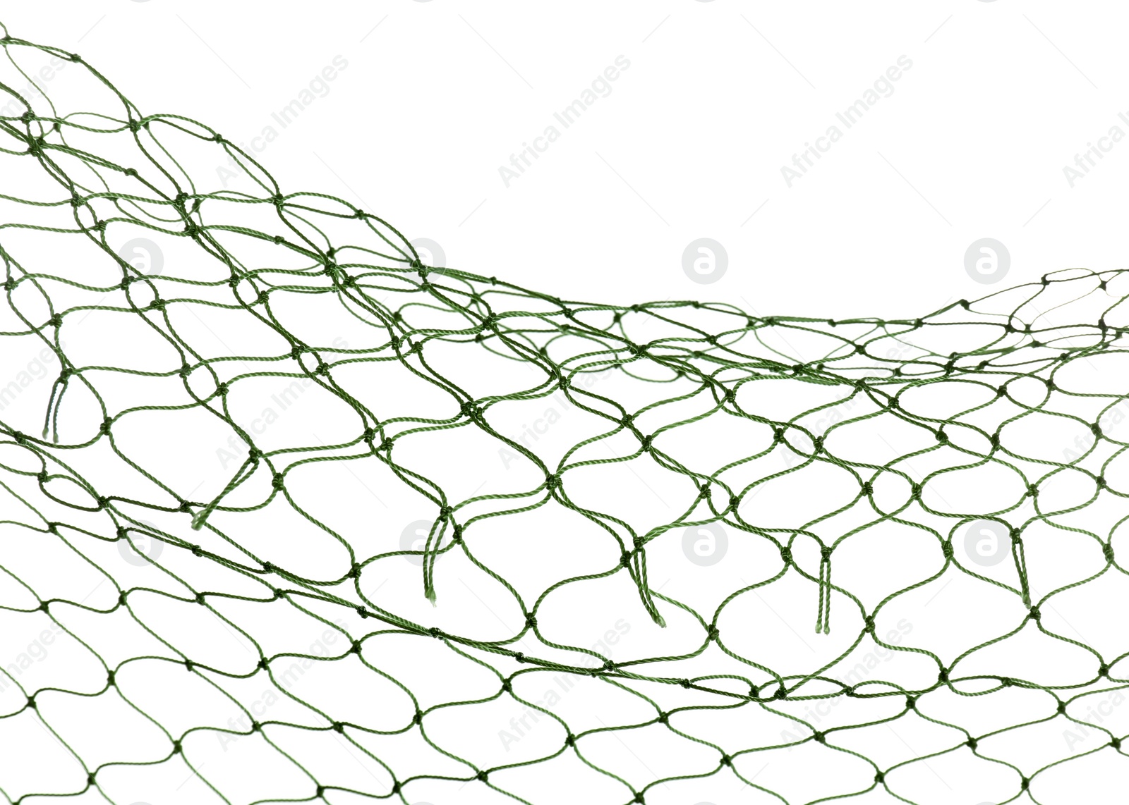 Photo of Fishing net on white background, closeup view