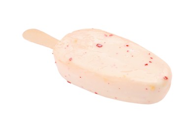 Delicious glazed ice cream bar isolated on white