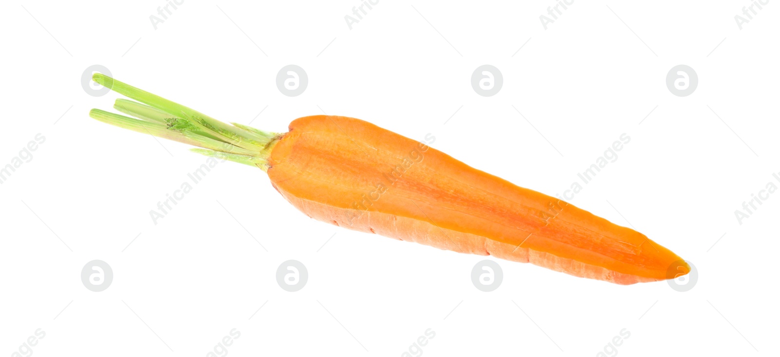 Photo of Half of fresh ripe carrot isolated on white