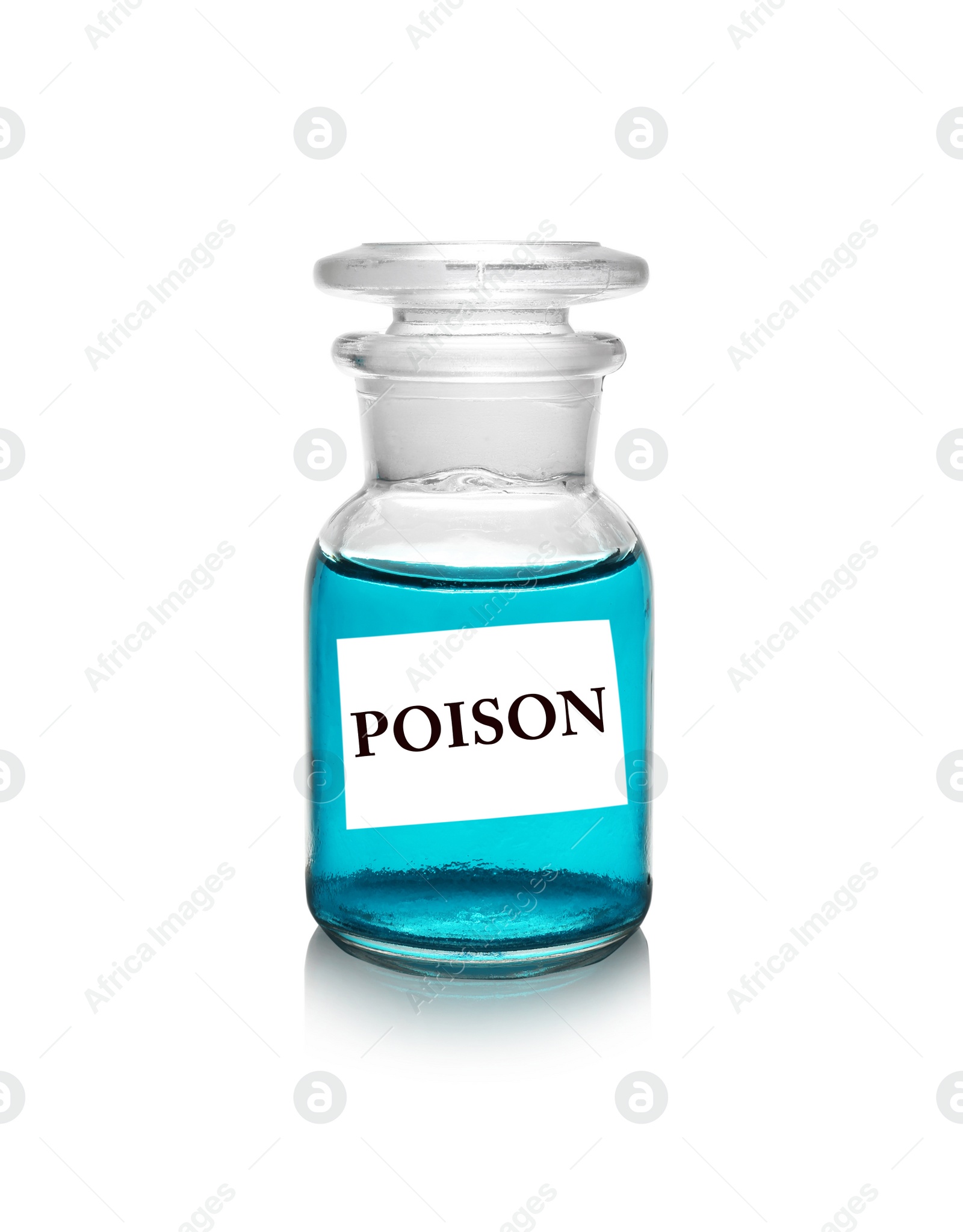 Image of Apothecary bottle with poison on white background