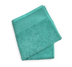 Photo of Clean soft towel on white background